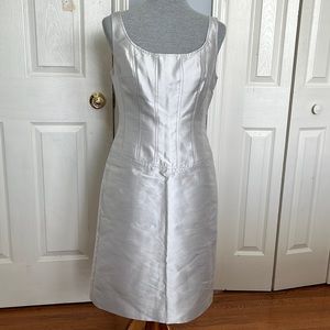 RickieFreeman for Teri Jon Silver Cocktail Dress